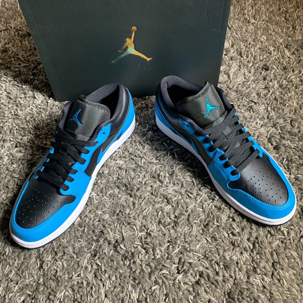 Air Jordan 1 Low Laser Blue Black White Size 10